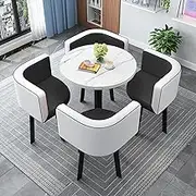 Negotiation Table and Chair Set,Office Reception Room Club Table,Simple Round Dining Table Set, Conference Tables,Coffee Table and Chair Set (Color : 8, Size : 27.5in/70cm)