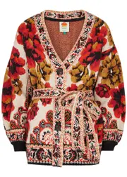 Farm Rio Winter Tapestry Intarsia Knitted Cardigan - Sand - S (UK8-10 / S) S (UK8-10 / S)