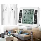 Indoor Outdoor 2 Sensors Wireless Digital Freezer Alarm Thermometer Fridge Home