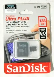 SanDisk 128GB MEMORY CARD ADAPTER MICRO SDXC SASUNG GALAXY ULTRA PLUC CAMERA LEN