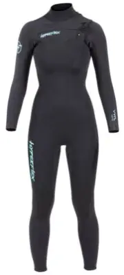 4/3mm Women's Hyperflex VYRL Front Zip GBS Fullsuit - Black