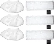 6 Pack Cloth Set Mopping Pads Replacement for Karcher SC2/ SC3/ SC4/ SC5 Mopping Cloth Accessories (3 Rag Nozzle Covers & 3 Microfiber Mopping Pads)