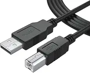Pwr+ 6Ft Long USB-2.0 Cable Type-A to Type-B High Speed Cord for Audio Interface Midi Keyboard USB Microphone Mixer Speaker Monitor Instrument Strobe Light System Laptop Mac PC Type A to Type B