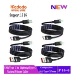 MCDODO 麥多多 LED 自然卷線 100W 36W PD USB-C 轉閃電快充線 CA-565 200 210