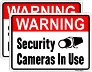 Warning Security Cameras in Use,Video Surveillance No Trespassing Sign,18 X 2...