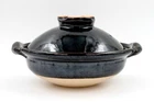 DORAKU Kiln Japanese Earthen Pot KURODORAKU Handcraft DONABE 8-go For 2-3ppl