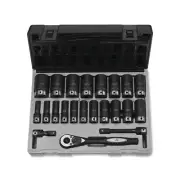 Grey Pneumatic Duo-Socket® Impact Socket Set, 1/2 Inches Dr, 12-Pt, Deep