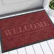 Welcome Mat Outdoor Indoor, 29.5X17 All-Season Waterproof Front Door Mat, All-We