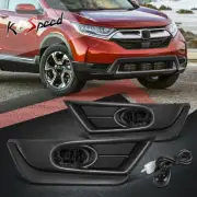 Black Bezel Smoked Lens Front Bumper Fog Lights w/Switch for 17-18 Honda CR-V (for: Honda)