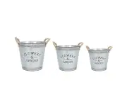 3 Pcs Gardening Flowerpot Flower Planting Pot Flower Plant Container with Handle