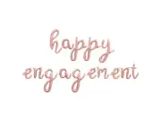 HAPPY ENGAGEMENT Cursive Letter Balloon Banner - Engagement Party Decorations