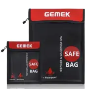 Fireproof Waterproof Money Document Bag 2 Pack, Safe Zipper Bags, Fire & Wate...
