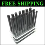 Durable Machinist 28-Piece Center Punch Set with Manual Operation - Black Finish