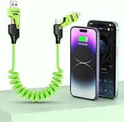 4 in 1 Spring Fast Data Cable, 65W 1.5m Multiple Charging Cable for iPhone/iPad/MacBook Pro/Airpods/Samsung/Android (Green)