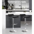 2 PCS Swivel Bar Stools PU Leather Wave Style Seat Steel Base Kitchen Chairs