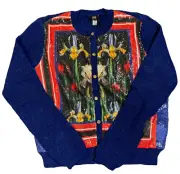 Roberto Cavalli Class Sequin Embellished Cardigan Jacket Pullover XL