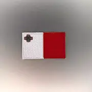 Malta Flag Patch — Iron On Badge Embroidered Motif — Maltese World Mini