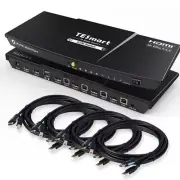 TESmart Newest HDMI KVM Switch 4 Port 4K@60Hz Ultra HD 4x1 With 2 Pcs 5ft KVM