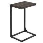 C-Shaped End Table, Side Table for Sofa, Couch Table 1 Chestnut Brown + Black