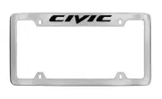 Honda Civic Chrome Plated Metal Top Engraved License Plate Frame Holder