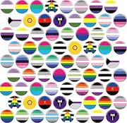 [Sasylvia] Rainbow Pride Pins Bulk LGBTQ Button Pin Lesbian Gay Bisexual Pride Stuff Round Buttons Badge for Men Women Clothing Bag Accessories Party, 1.57 x 1.57 Inch, 24 Styles