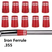 Golf .355 Iron Ferrules With Silver Trim Ring for Taper Tip Iron Wedge