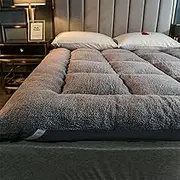 Japanese Floor Mattress Futon Mattress,Extra Thick Folding Sleeping Pad Roll up Tatami Mat Breathable Fluffy Soft Floor Lounger Guest Bed Twin Full Queen (Color : Gray, Size : 71x79in)