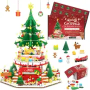 Advent Calendar 2024 Christmas Tree Paradise Building Toy Set with LED Light, 24