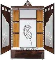 Deckrate Wooden Door Temple White LED Light for Home and Office|Home Temple|Puja Mandir|Table Top Home Mandir(DESIGN 54) (48 X 30 X 16 INCH)