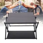 Folding Camping Table Carbon Steel 3 Layer Portable Picnic Backpacking Table ND2