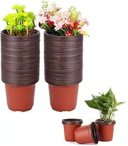 Baaxxango 100 Pcs 3.5 Inch Plastic Seedlings Plants,Nursery Pots,Seed Starting Pot for Succulents, Seedlings, Cuttings, Transplanting
