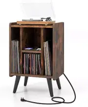 Giantex Record Player Stand, Vinyl Record Storage Turntable Stand with 4 Open...