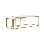 Celine Coffee Table Set Elegant Living Room Table Set with Modern Finish Marble White