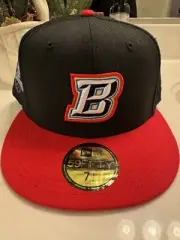 Buffalo Bisons Hat 5950 New Era 7 1/2, Red/Black, New 100% Authentic