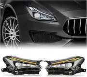 Upgrades Adaptive Matrix Full LED Headlights Headlamp Assembly Replacement Compatible with Maserati Quattroporte M156 2014-2017