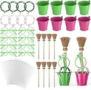 Weysat 32 Pack Princess and Witch Party Favors Gifts Including Pencils Small Iron Buckets Green and Pink Eyeglass Frames and Friendship Matching Bracelets for Girls 6th Birthday Party Halloween Decor