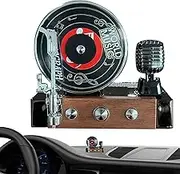 Record Player Air Freshener, Solar-Powered Aromatherapy Diffuser, 360° Rotating Wind Clip 2.94 x 3.74 x 3.15 inches, Retro Style Car, Long-Lasting Scent Circulation for Vehicles
