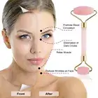 Rose Quartz Roller Gua Sha Facial Lifting Tool 100% Natural Pink Crystal Stone
