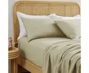 MyHouse Pure European Linen Flat Sheet 285X260cm - Natural - King