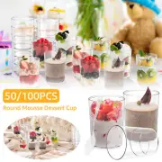 50/100Pcs Dessert Cups with 50 Spoons 95ML Clear Mini Cake Cups Reusable leonh