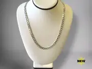 NEW 7.7mm Curb Chain in Solid .925 Sterling Silver - 22" (TRP046807)