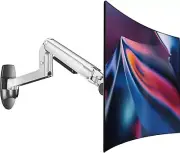 Single Monitor Wall Mount for Flat or Curved Screens up to 38"
