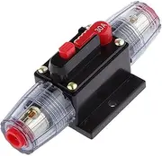 SOLUSTRE 12v-24v Auto Circuit Breaker 30a Reset Fuseholder for Car Audio Amps Inline Manual Reset Fuse High Tech Water Resistant Housing