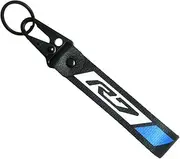 Motorcycle Keychain Metal Key Tag Label Ring Compatible With Yamaha YZF R7, Black