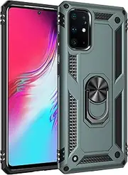 [Cavor] for Samsung Galaxy S20 Plus Case (6.7") TPU Case PC Bumper 360° Rotation Ring Holder Kickstand Back Cover [Work with Magnetic Car Mount] Shockproof Protective Cover-Green