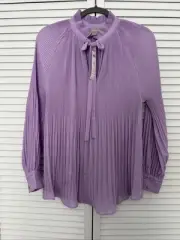 Chico's pleated Peasant blouse Icy Purple Size. 2