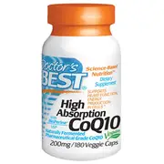 Doctor's Best, High Absorption CoQ10, 200 mg, 180 Veggie Capsules