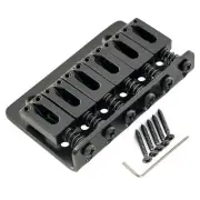 Musiclily Black 65mm Metal Fixed Hardtail Saddle Top Load 6 String Guitar Bridge