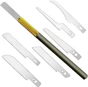 HUBEST Mini Hand Saw Model Craft Tools with 12 Pieces Blades Modelling Knife Hobby DIY Saw Hacksaw Tool Kit for Hand Cutting Tree Limbs and Branches