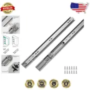 Elegant 22 Inch Zinc Plated Soft Close Drawer Slides - 100 LB Capacity, 6 Pairs